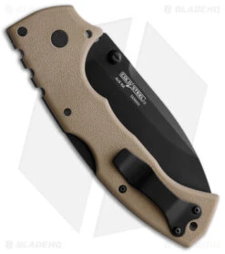 Cold Steel 4 Max Scout Tri-Ad Lock Knife Desert Tan Griv-Ex (4" Black) -Cold Steel Shop Cold Steel 4 Max Scout Desert Tan Black BHQ 176064 jr side