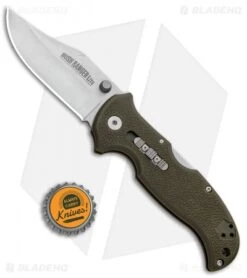 Cold Steel Bush Ranger Lite Rocker Lock Knife OD Green GFN (3.5" Satin) 21A -Cold Steel Shop Cold Steel Bush Ranger Lite Rocker Lock OD Green GFN Satin 21A BHQ 80429 jr bottlecap