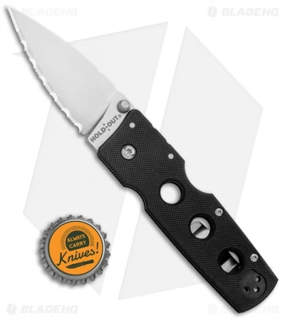 Cold Steel Hold Out 3" Lockback Knife Black G-10 (3" Satin Serr) 6 Cold Steel Hold Out 3" Lockback Knife Black G-10 (3" Satin Serr) - Image 4