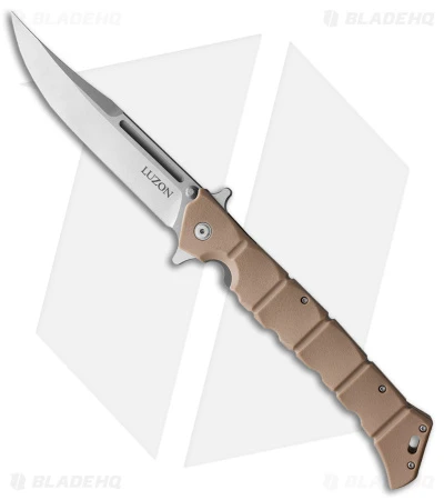 Cold Steel Large Luzon Folding Flipper Knife Desert Tan GFN (6" Satin) 3 Cold Steel Large Luzon Folding Flipper Knife Desert Tan GFN (6" Satin)