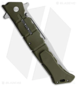 Cold Steel Large Luzon Folding Flipper Knife OD Green GFN (6" Satin) -Cold Steel Shop Cold Steel Large Luzon OD Green SW BHQ 174476 jr side