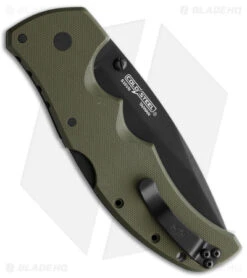 Cold Steel Recon 1 Spear Point Lockback Knife OD Green G-10 (4" Black) -Cold Steel Shop Cold Steel Recon 1 SP Green Black BHQ 175526 jr side