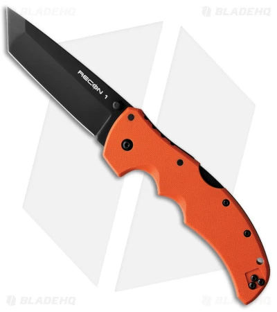 Cold Steel Recon 1 Tanto Lockback Knife Orange G-10 (4" Black) 3 Cold Steel Recon 1 Tanto Lockback Knife Orange G-10 (4" Black)