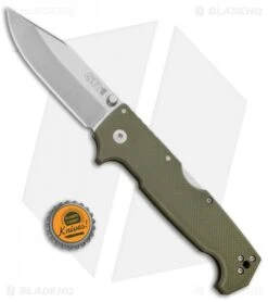 Cold Steel SR1 Tri-Ad Lock Knife OD Green G-10 (4" Satin S35VN) 62L -Cold Steel Shop Cold Steel SR1 Tri Ad OD Green G 10 62L BHQ 52062 jr bottlecap