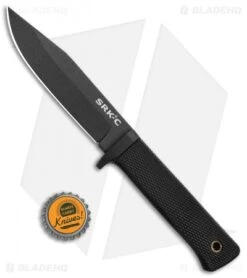 Cold Steel SRK-C Compact Fixed Blade Knife Kray-Ex (5" Black) 49LCKD -Cold Steel Shop Cold Steel SRK Compact Kray Ex 49LCKD BHQ 106762 jr bottlecap