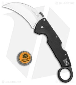 Cold Steel Tiger Claw Karambit Lockback Knife (3.25" Satin CPM-S35VN) 22C -Cold Steel Shop Cold Steel Tiger Claw Karambit Lockback Knife Satin CPM S35VN 22C BHQ 105930 kp bottlecap jr large