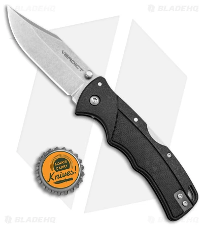 Cold Steel Verdict Clip Point Tri-Ad Lock Knife Black GFN (3" Stonewash) 6 Cold Steel Verdict Clip Point Tri-Ad Lock Knife Black GFN (3" Stonewash) - Image 4