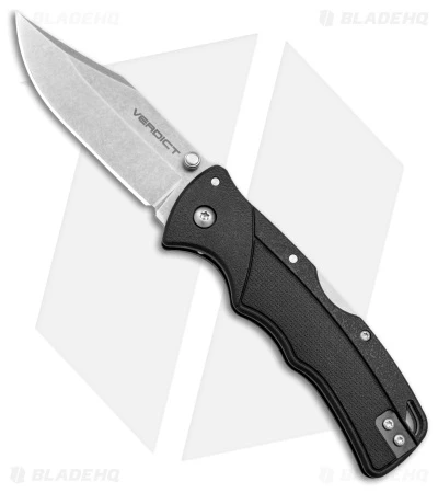 Cold Steel Verdict Clip Point Tri-Ad Lock Knife Black GFN (3" Stonewash) 3 Cold Steel Verdict Clip Point Tri-Ad Lock Knife Black GFN (3" Stonewash)